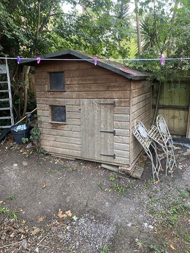 Wooden garden shed - wooden, brown