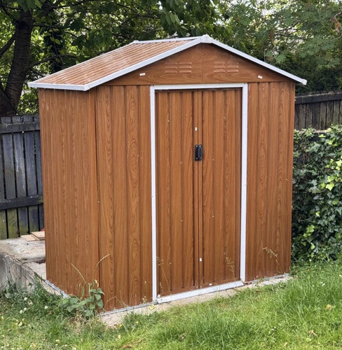 Brown metal garden - brown, shed