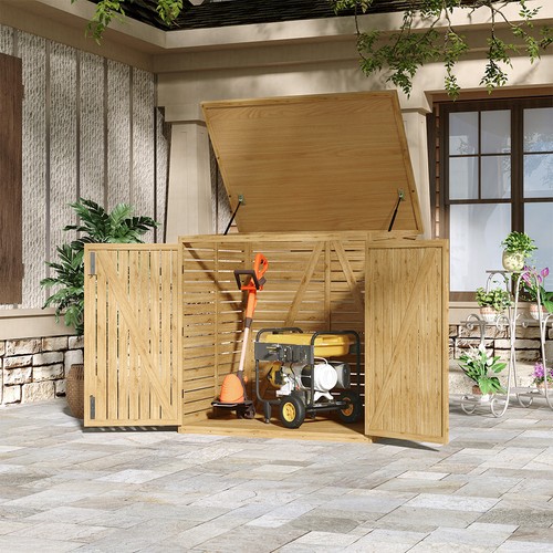 Wooden wheelie bin - wooden, storage