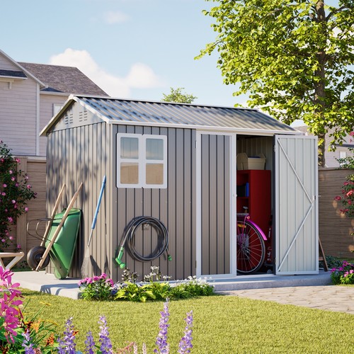 8x6 metal garden shed - garden,