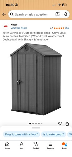 Keter darwin garden shed 4x4ft - garden,