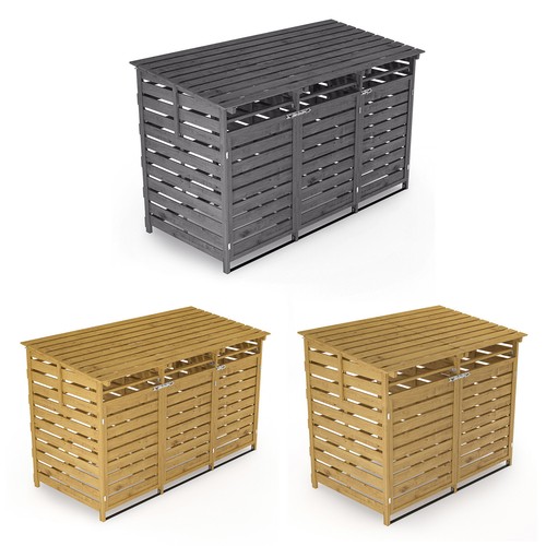 Wheelie bin storage - bin, wooden