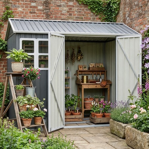 8x6 galvanised metal garden - ft,
